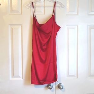 Shein red satin dress